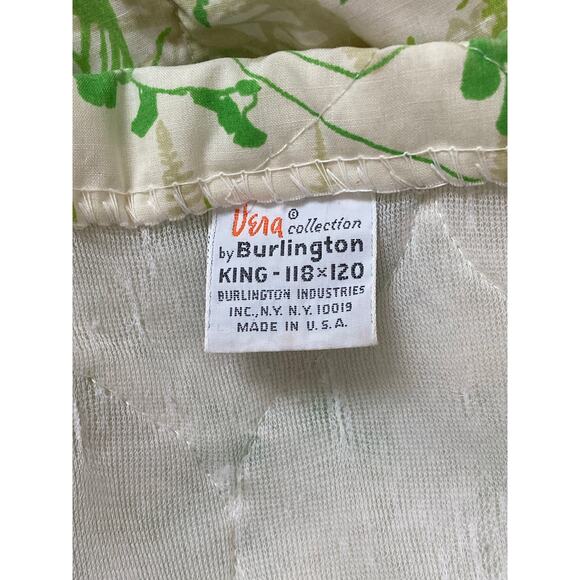VTG 70s Burlington Vera Collection Shadow Fern Butterfly Quilted Bedspread King - Picture 6 of 13